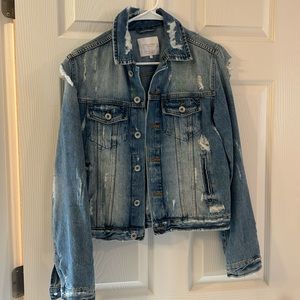 Women’s Zara distressed denim jacket